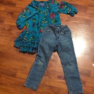 Genuine Kids Oshkosh Floral Blouse & Sonoma Jeans